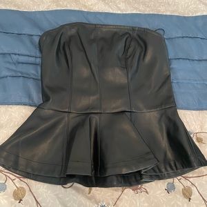 Leather Peplum Top